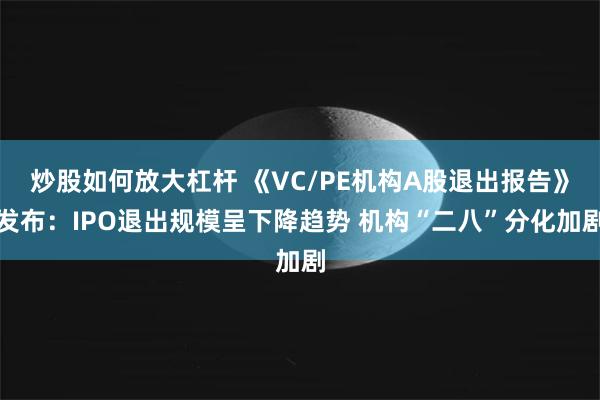 炒股如何放大杠杆 《VC/PE机构A股退出报告》发布：IPO退出规模呈下降趋势 机构“二八”分化加剧