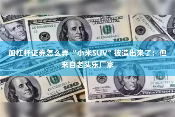 加杠杆证券怎么弄 “小米SUV”被造出来了：但来自老头乐厂家