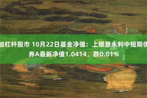 加杠杆股市 10月22日基金净值：上银慧永利中短期债券A最新净值1.0414，跌0.01%