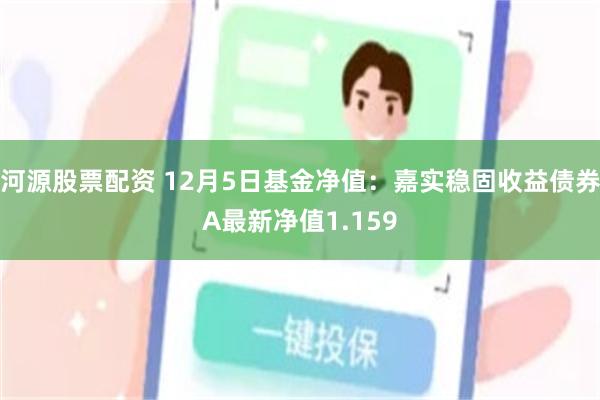 河源股票配资 12月5日基金净值：嘉实稳固收益债券A最新净值1.159