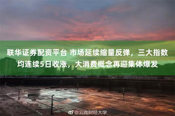 联华证券配资平台 市场延续缩量反弹，三大指数均连续5日收涨，大消费概念再迎集体爆发